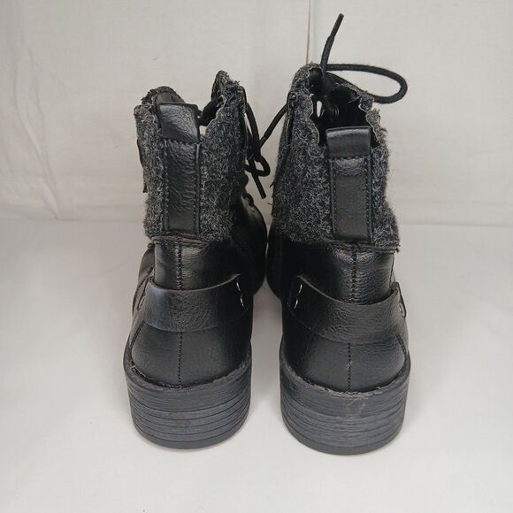 Forever Woman's Black Combat Ankle Boots Size 8 Grunge Emo Streetwear Goth Witch - Picture 5 of 8